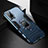 Custodia Silicone e Plastica Opaca Cover con Magnetico Anello Supporto per Vivo X51 5G Blu