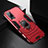 Custodia Silicone e Plastica Opaca Cover con Magnetico Anello Supporto per Vivo X51 5G Rosso