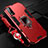 Custodia Silicone e Plastica Opaca Cover con Magnetico Anello Supporto per Vivo Y11s Rosso