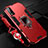 Custodia Silicone e Plastica Opaca Cover con Magnetico Anello Supporto per Vivo Y20s Rosso