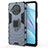 Custodia Silicone e Plastica Opaca Cover con Magnetico Anello Supporto per Xiaomi Mi 10T Lite 5G Blu