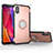 Custodia Silicone e Plastica Opaca Cover con Magnetico Anello Supporto per Xiaomi Mi 8 Pro Global Version Oro Rosa