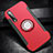 Custodia Silicone e Plastica Opaca Cover con Magnetico Anello Supporto per Xiaomi Mi 9 Pro Rosso