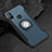 Custodia Silicone e Plastica Opaca Cover con Magnetico Anello Supporto per Xiaomi Mi A2 Lite Blu