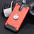 Custodia Silicone e Plastica Opaca Cover con Magnetico Anello Supporto per Xiaomi Redmi 8 Rosso