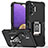 Custodia Silicone e Plastica Opaca Cover con Magnetico Anello Supporto QW1 per Samsung Galaxy A32 5G Nero