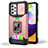 Custodia Silicone e Plastica Opaca Cover con Magnetico Anello Supporto QW1 per Samsung Galaxy A52 5G Oro Rosa