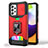 Custodia Silicone e Plastica Opaca Cover con Magnetico Anello Supporto QW1 per Samsung Galaxy A52 5G Rosso