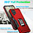 Custodia Silicone e Plastica Opaca Cover con Magnetico Anello Supporto QW1 per Samsung Galaxy M12