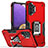 Custodia Silicone e Plastica Opaca Cover con Magnetico Anello Supporto QW1 per Samsung Galaxy M32 5G Rosso