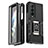 Custodia Silicone e Plastica Opaca Cover con Magnetico Anello Supporto QW1 per Samsung Galaxy Z Fold3 5G Nero