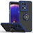 Custodia Silicone e Plastica Opaca Cover con Magnetico Anello Supporto QW2 per Oppo Find X5 Pro 5G