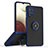 Custodia Silicone e Plastica Opaca Cover con Magnetico Anello Supporto QW2 per Samsung Galaxy M12