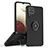 Custodia Silicone e Plastica Opaca Cover con Magnetico Anello Supporto QW2 per Samsung Galaxy M12 Rosso e Nero