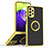 Custodia Silicone e Plastica Opaca Cover con Magnetico Anello Supporto QW2 per Samsung Galaxy M32 5G Giallo