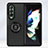Custodia Silicone e Plastica Opaca Cover con Magnetico Anello Supporto QW2 per Samsung Galaxy Z Fold3 5G