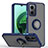 Custodia Silicone e Plastica Opaca Cover con Magnetico Anello Supporto QW2 per Xiaomi Redmi Note 11E 5G Blu