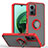 Custodia Silicone e Plastica Opaca Cover con Magnetico Anello Supporto QW2 per Xiaomi Redmi Note 11E 5G Rosso