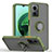 Custodia Silicone e Plastica Opaca Cover con Magnetico Anello Supporto QW2 per Xiaomi Redmi Note 11E 5G Verde Militare