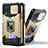 Custodia Silicone e Plastica Opaca Cover con Magnetico Anello Supporto QW3 per Samsung Galaxy M12 Oro