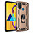 Custodia Silicone e Plastica Opaca Cover con Magnetico Anello Supporto QW3 per Samsung Galaxy M30s