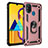 Custodia Silicone e Plastica Opaca Cover con Magnetico Anello Supporto QW3 per Samsung Galaxy M30s