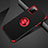 Custodia Silicone e Plastica Opaca Cover con Magnetico Anello Supporto R01 per Apple iPhone 11 Pro Rosso e Nero