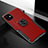 Custodia Silicone e Plastica Opaca Cover con Magnetico Anello Supporto R01 per Apple iPhone 11 Rosso