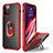 Custodia Silicone e Plastica Opaca Cover con Magnetico Anello Supporto R01 per Apple iPhone 12 Pro Max Rosso