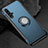 Custodia Silicone e Plastica Opaca Cover con Magnetico Anello Supporto R01 per Huawei Honor 20S Blu
