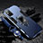 Custodia Silicone e Plastica Opaca Cover con Magnetico Anello Supporto R01 per Huawei Honor X10 Max 5G Blu