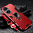 Custodia Silicone e Plastica Opaca Cover con Magnetico Anello Supporto R01 per Huawei Nova 11 SE Rosso