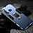 Custodia Silicone e Plastica Opaca Cover con Magnetico Anello Supporto R01 per Huawei Nova 5i Blu