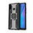 Custodia Silicone e Plastica Opaca Cover con Magnetico Anello Supporto R01 per Huawei P30 Lite New Edition Nero
