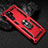 Custodia Silicone e Plastica Opaca Cover con Magnetico Anello Supporto R01 per Huawei P30 Pro Rosso