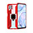 Custodia Silicone e Plastica Opaca Cover con Magnetico Anello Supporto R01 per Huawei P40 Lite Rosso