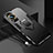 Custodia Silicone e Plastica Opaca Cover con Magnetico Anello Supporto R01 per Huawei P60 Pro Nero
