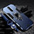 Custodia Silicone e Plastica Opaca Cover con Magnetico Anello Supporto R01 per OnePlus 8 Blu