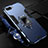 Custodia Silicone e Plastica Opaca Cover con Magnetico Anello Supporto R01 per Oppo K1 Blu