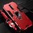 Custodia Silicone e Plastica Opaca Cover con Magnetico Anello Supporto R01 per Oppo R17 Pro Rosso