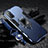 Custodia Silicone e Plastica Opaca Cover con Magnetico Anello Supporto R01 per Oppo Reno4 Pro 5G Blu