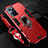 Custodia Silicone e Plastica Opaca Cover con Magnetico Anello Supporto R01 per Oppo Reno7 SE 5G Rosso