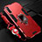 Custodia Silicone e Plastica Opaca Cover con Magnetico Anello Supporto R01 per Samsung Galaxy A70 Rosso