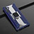 Custodia Silicone e Plastica Opaca Cover con Magnetico Anello Supporto R01 per Samsung Galaxy Note 10 5G Blu