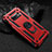 Custodia Silicone e Plastica Opaca Cover con Magnetico Anello Supporto R01 per Samsung Galaxy S10e Rosso