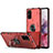 Custodia Silicone e Plastica Opaca Cover con Magnetico Anello Supporto R01 per Samsung Galaxy S20 Plus 5G Rosso