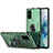 Custodia Silicone e Plastica Opaca Cover con Magnetico Anello Supporto R01 per Samsung Galaxy S20 Plus 5G Verde