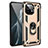 Custodia Silicone e Plastica Opaca Cover con Magnetico Anello Supporto R01 per Xiaomi Mi 11 5G Oro