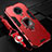 Custodia Silicone e Plastica Opaca Cover con Magnetico Anello Supporto R01 per Xiaomi Poco F2 Pro Rosso