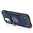 Custodia Silicone e Plastica Opaca Cover con Magnetico Anello Supporto R02 per Apple iPhone 12